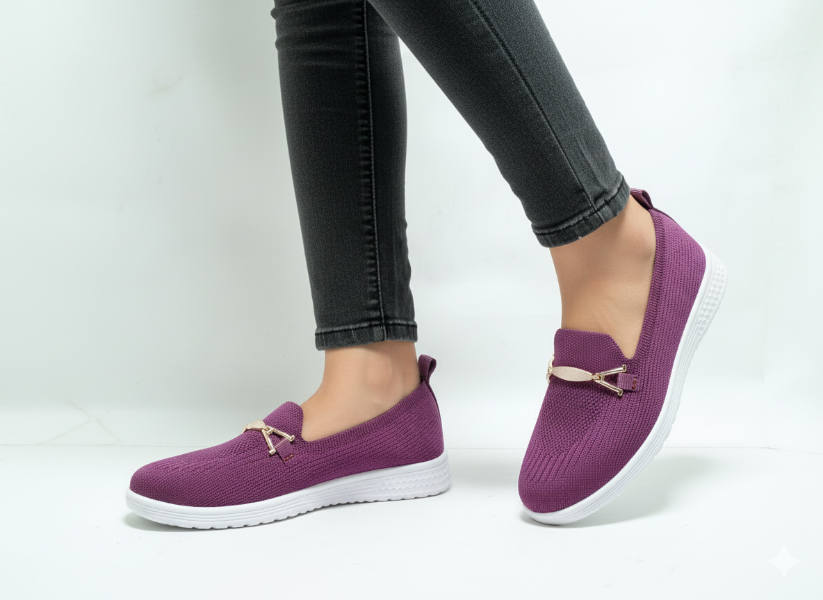 Purple Knit Loafers | Ultimate Comfort & Style