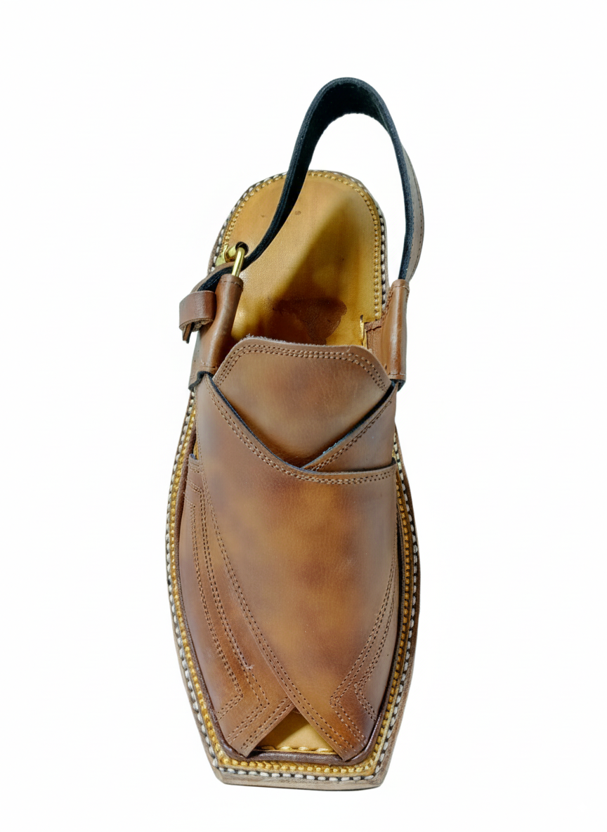 Kaptaan Chappal Handcrafted in Two-Tone Leather