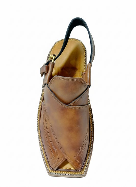 Kaptaan Chappal Handcrafted in Two-Tone Leather