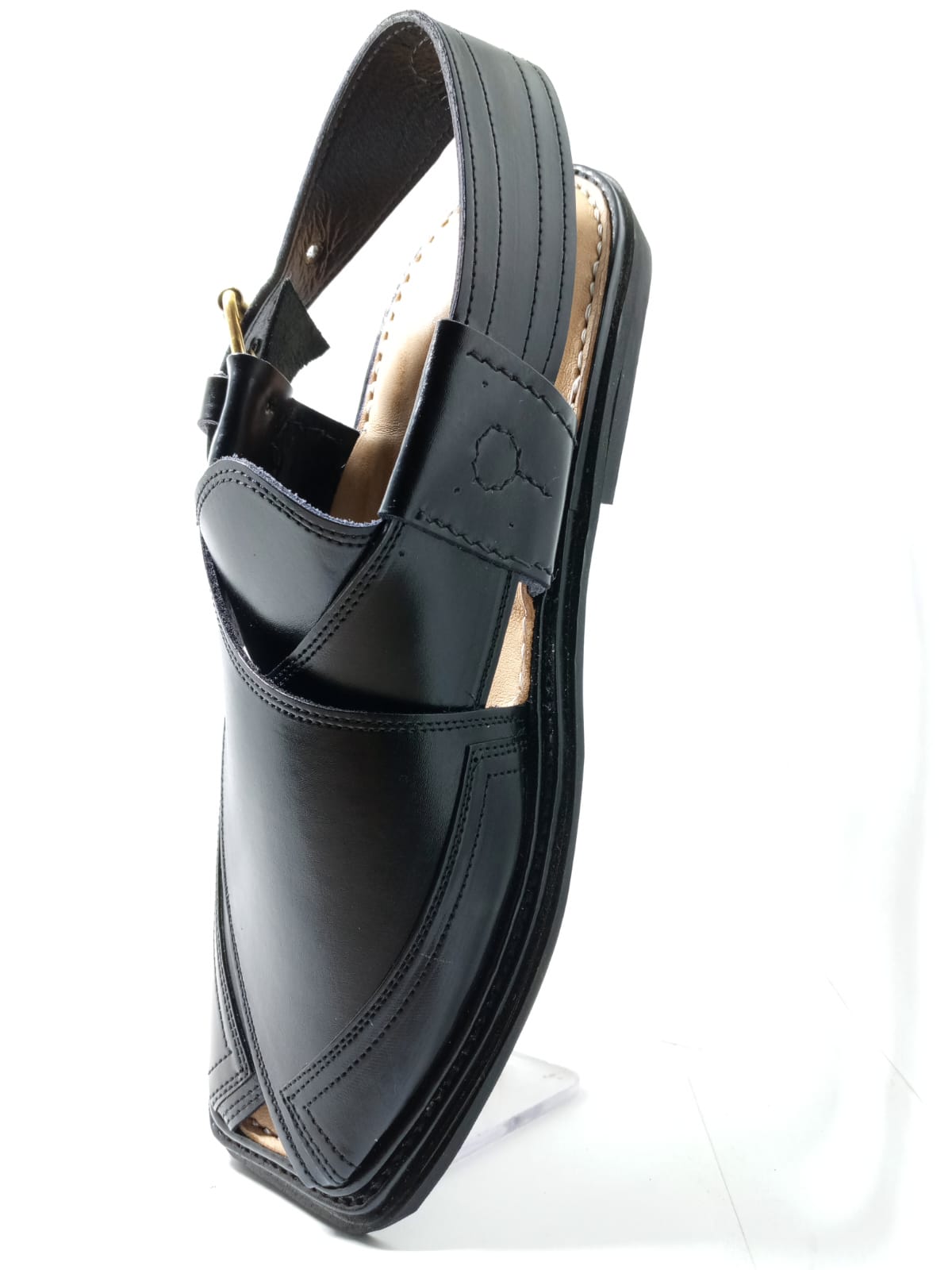 Jeniius "Urban Nomad" Premium Black Peshawari Chappal | Handcrafted Leather Sandals