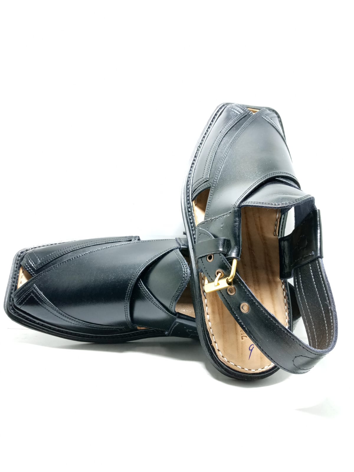 Jeniius "Urban Nomad" Premium Black Peshawari Chappal | Handcrafted Leather Sandals