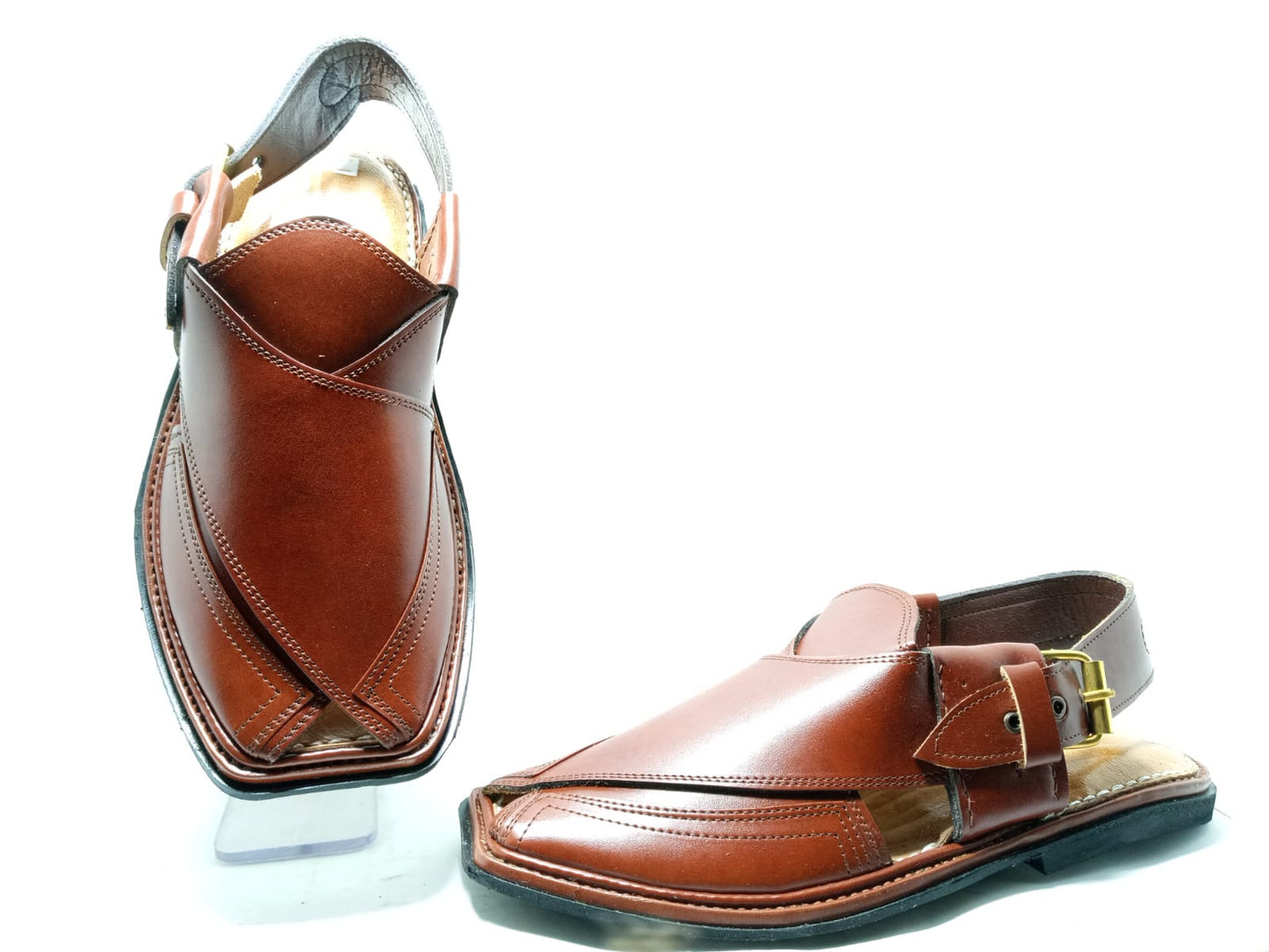 Jeniius "Classic Earth" Premium Brown Peshawari Chappal | Handcrafted Leather Sandals