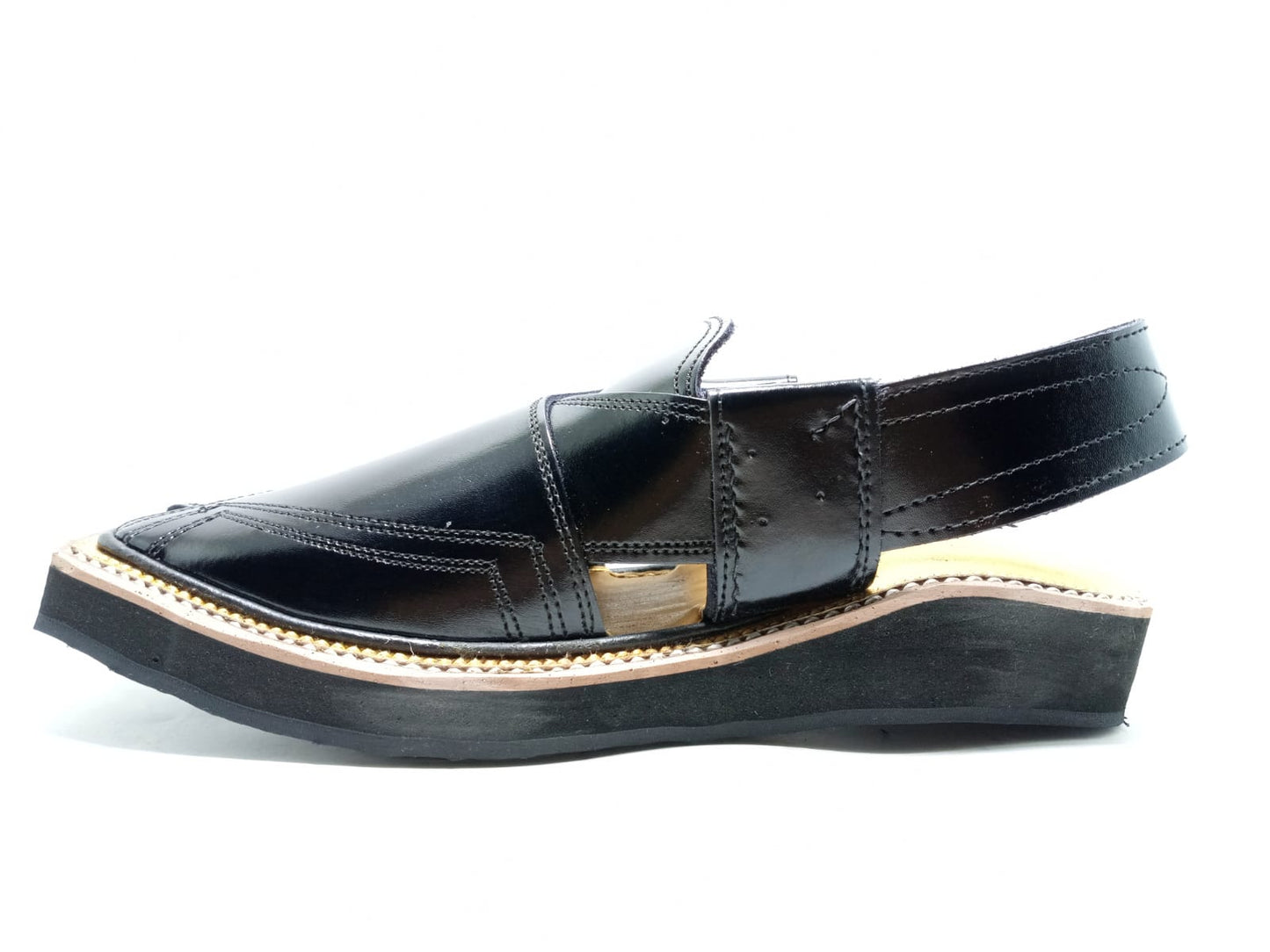 Kaptaan Chappal Classic Black | Premium Leather