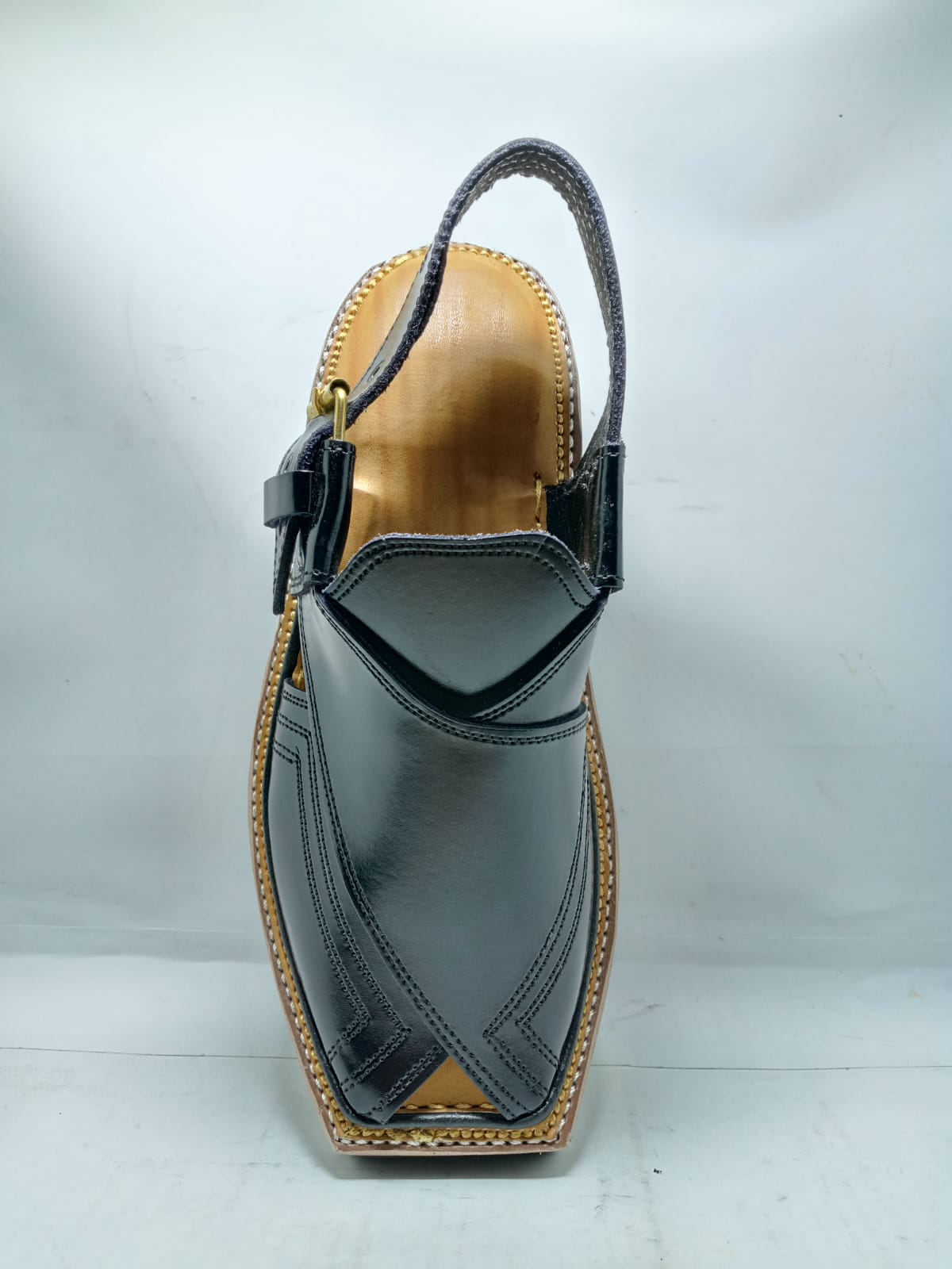 Kaptaan Chappal Classic Black | Premium Leather