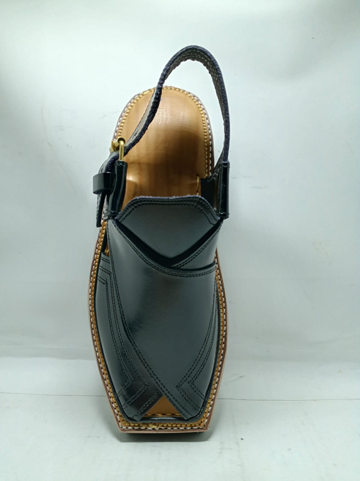 Kaptaan Chappal Classic Black | Premium Leather