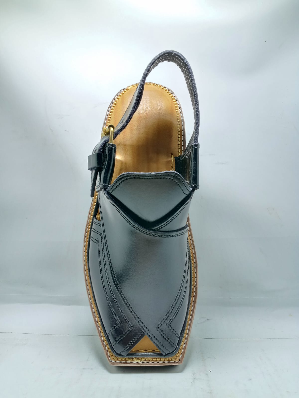 Kaptaan Chappal Classic Black | Premium Leather