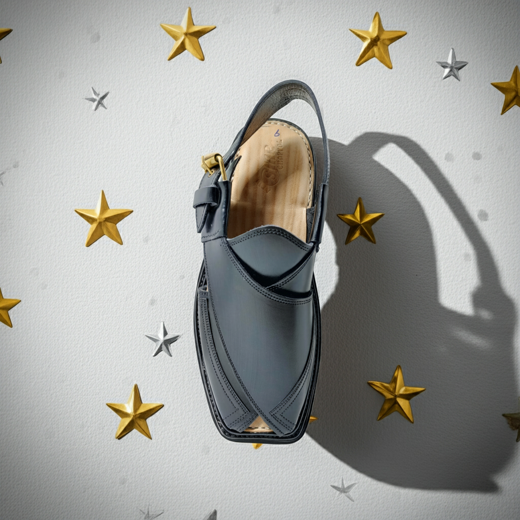 Jeniius "Urban Nomad" Premium Black Peshawari Chappal | Handcrafted Leather Sandals